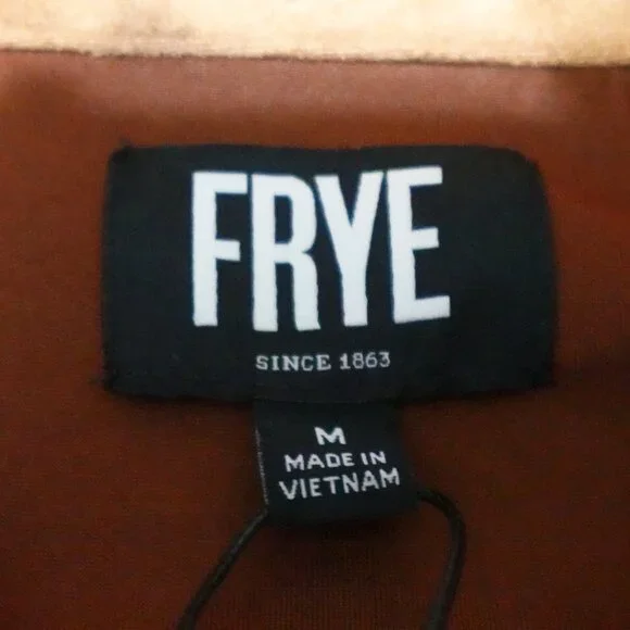 FRYE Faux Suede Shirt Jacket Men's Medium Brown Snap Flap Pockets Long Sleeve - Picture 7 of 8